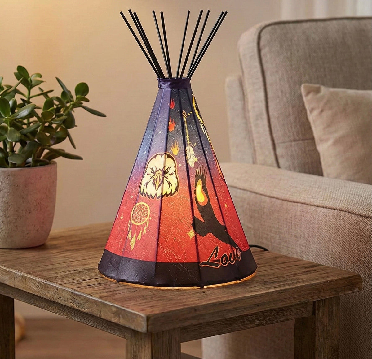 Teepee Eagle Table Lamp