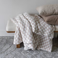 Blushing Beige Check Throw