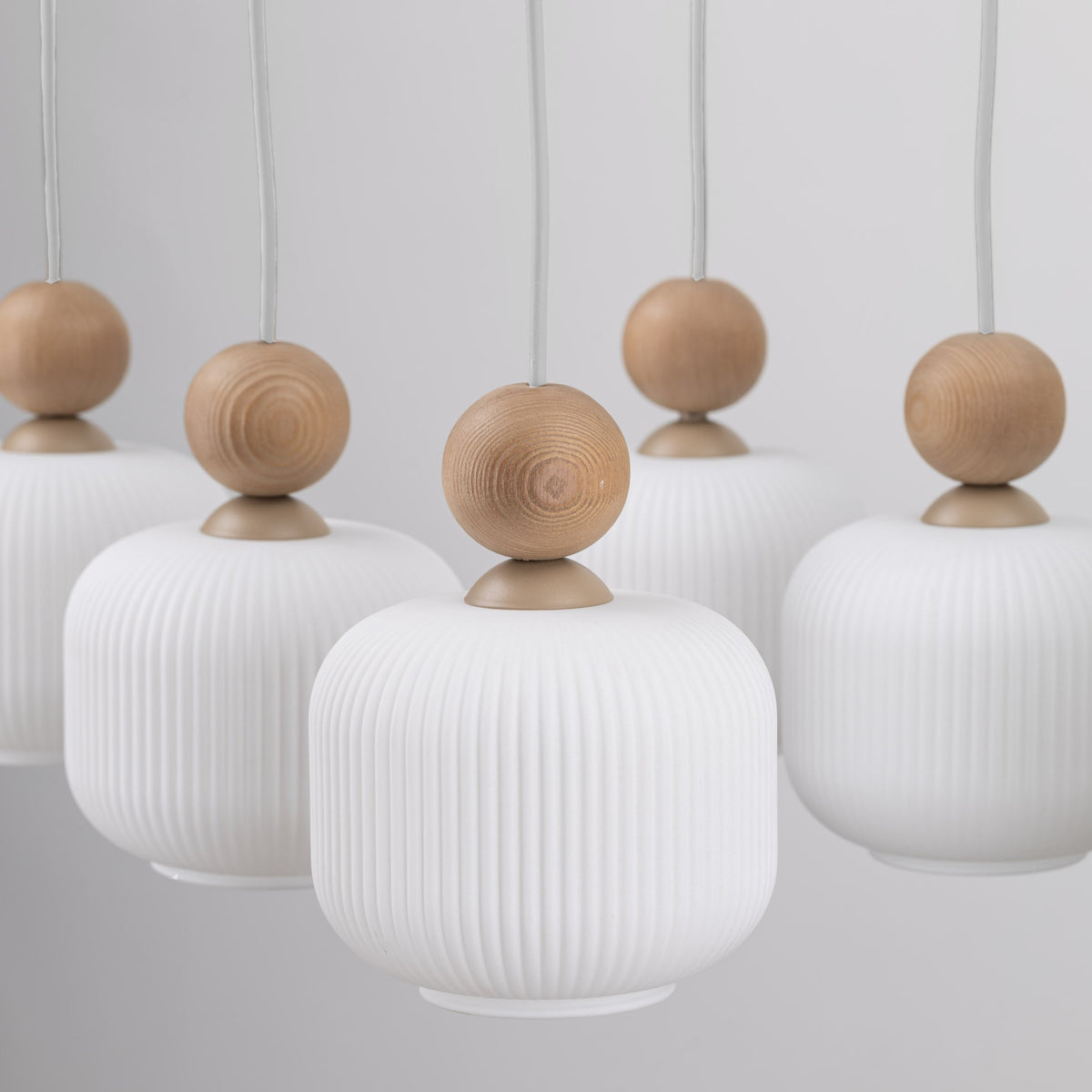 Ballo 6-Light Ribbed Glass Pendant