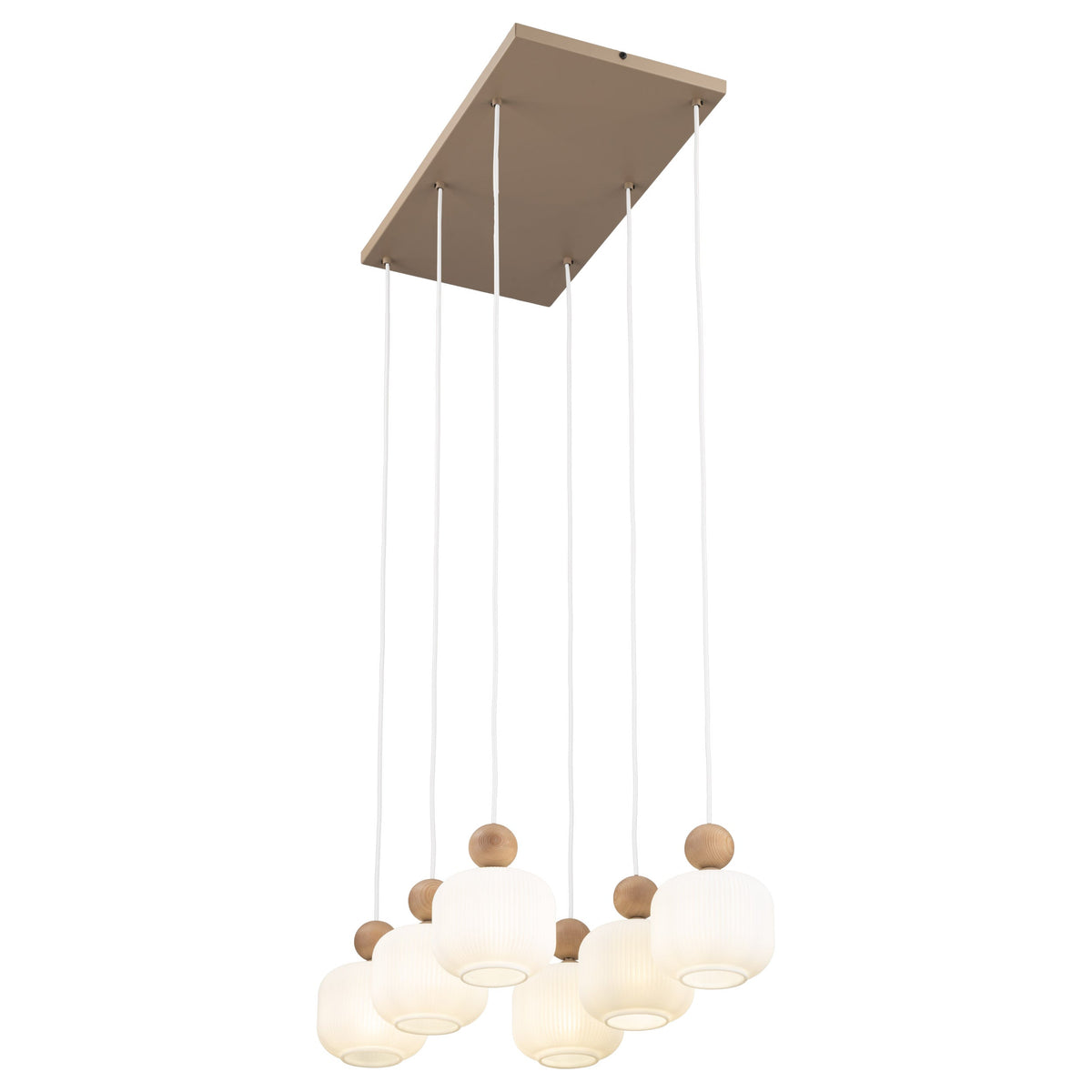 Ballo 6-Light Ribbed Glass Pendant