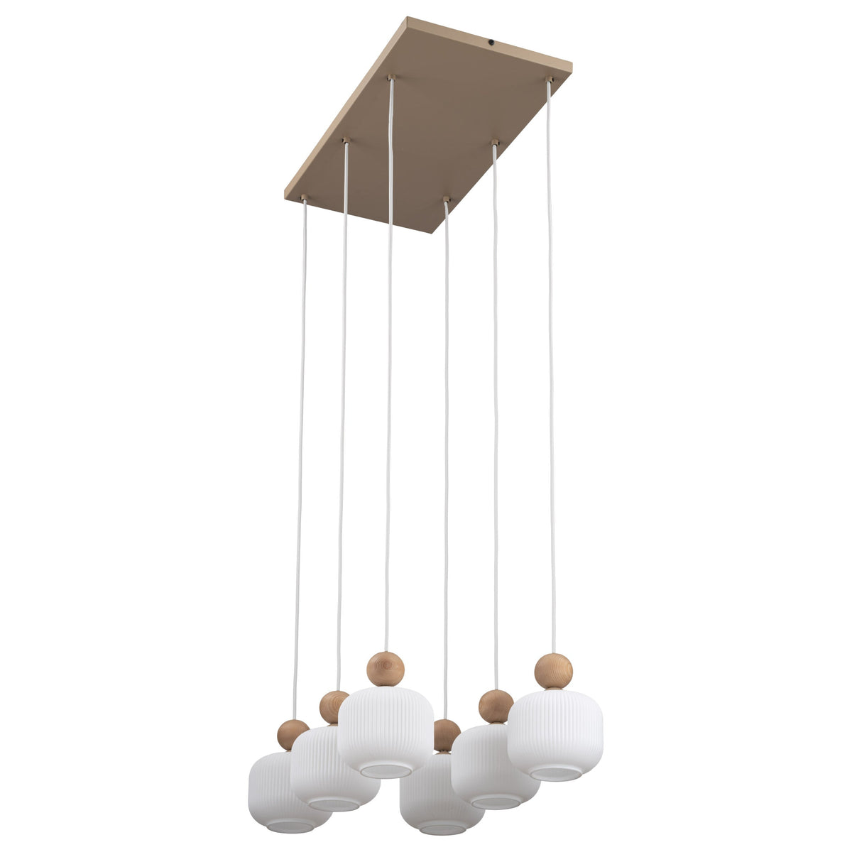 Ballo 6-Light Ribbed Glass Pendant