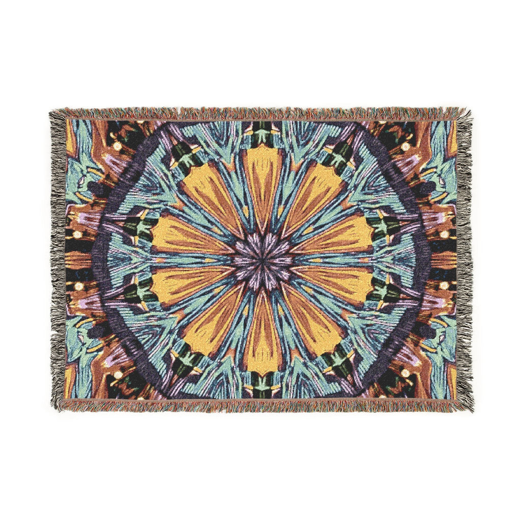 Kaleidoscope Mandala Woven Blanket — Boho Decorative Throw for Living Room & Gift