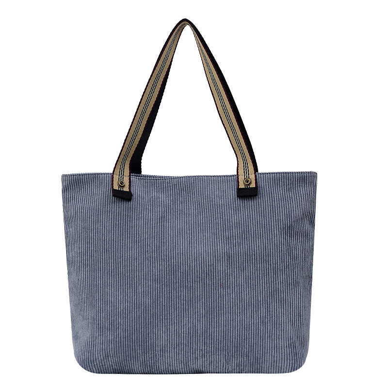 Women's Vintage Corduroy Shoulder Bag – Literary Style Casual Tote Purse
