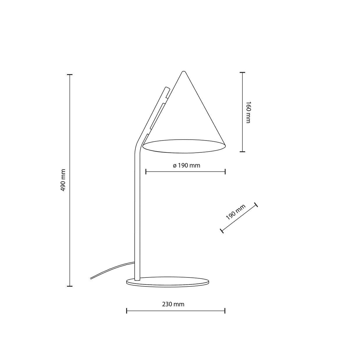 Cono Black Table Lamp