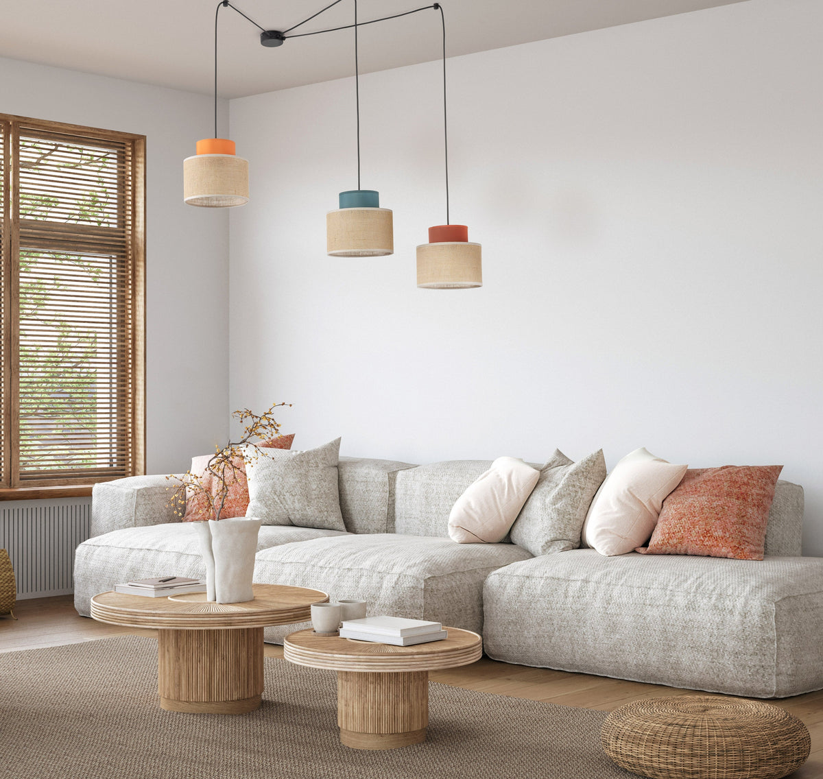 Duo Jute 3-Light Pendant