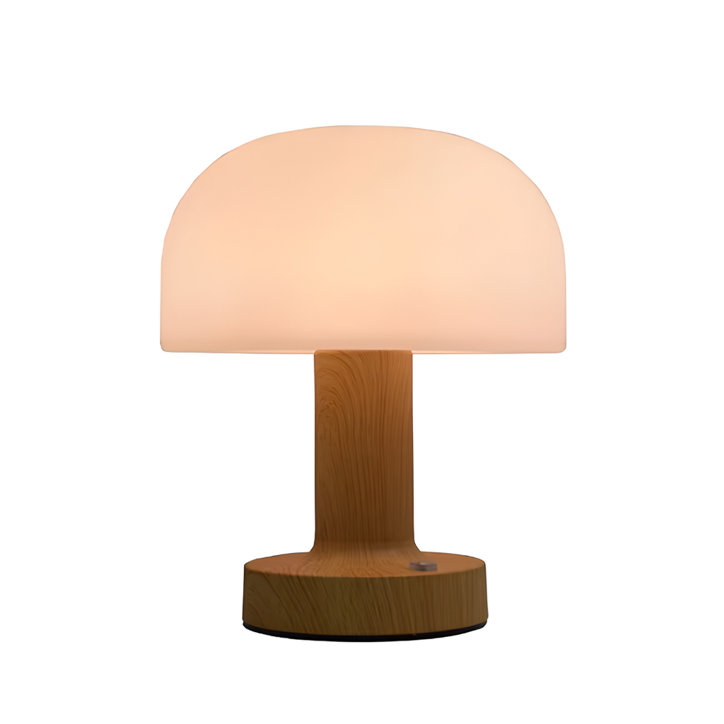 Modern Led Touch Lamp Wood Color Mushroom