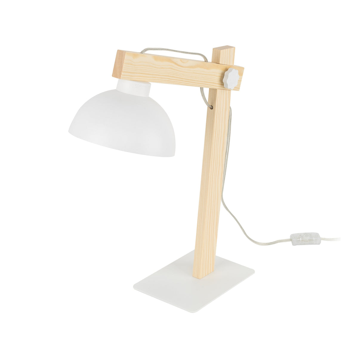 OSLO White Scandinavian Table Lamp for Bedroom & Nightstand