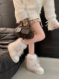 Women’s Fleece-Lined Snow Boots – Warm Height-Increasing Winter Boots with Thick Sole
