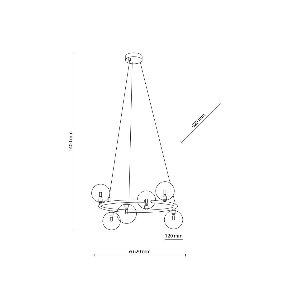 Anabelle 6-Light Globe Chandelier