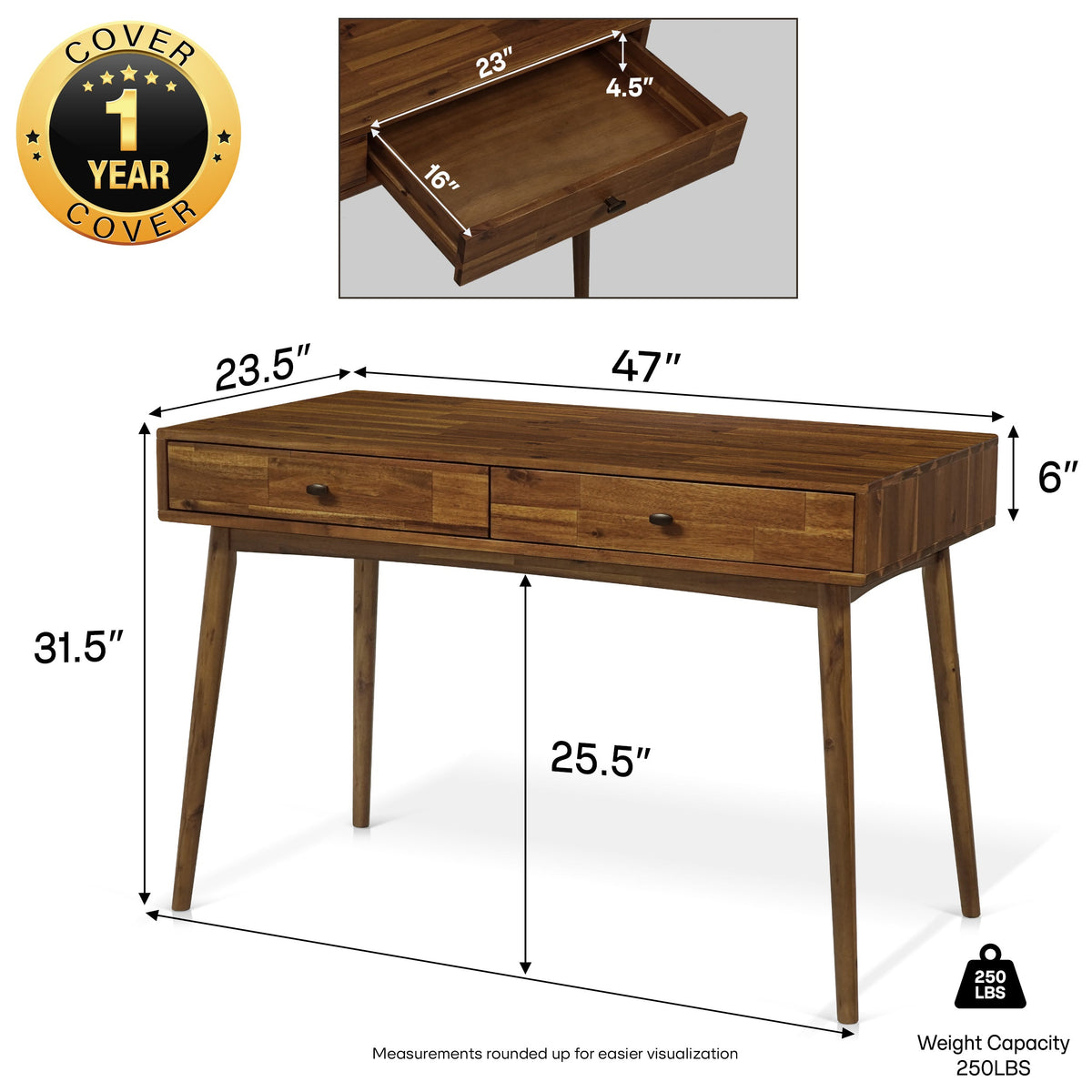 Lagom 48" Solid Wood Desk