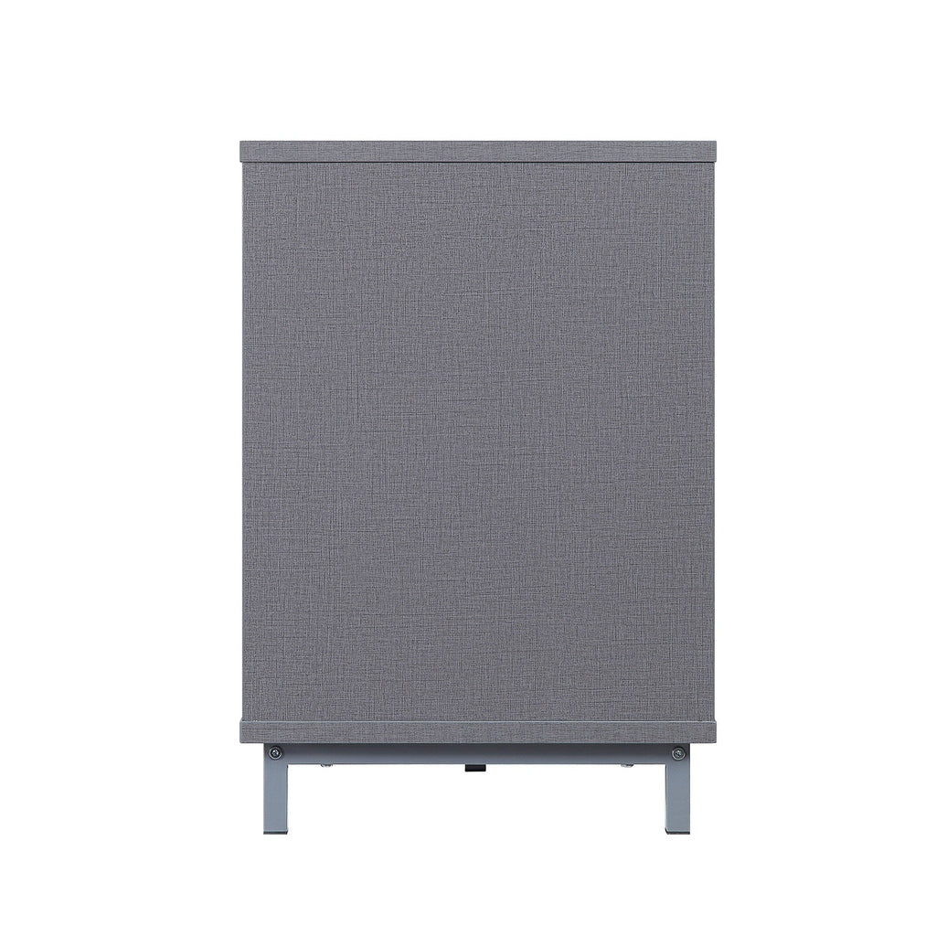Firey 60" TV Stand/Fireplace with Glass Shelves - Grey Gloss