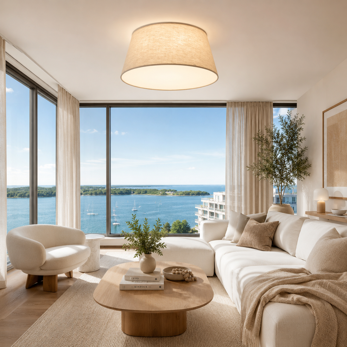 Formo Linen Flush-Mount Light