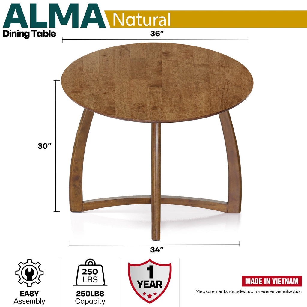 Alma 36" Round Dining Table