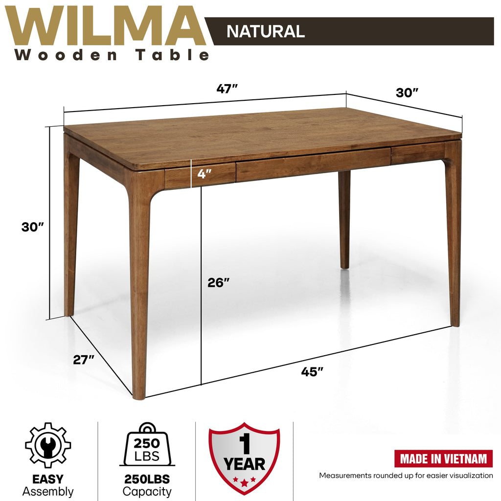 Wilma 48" Rubberwood Desk