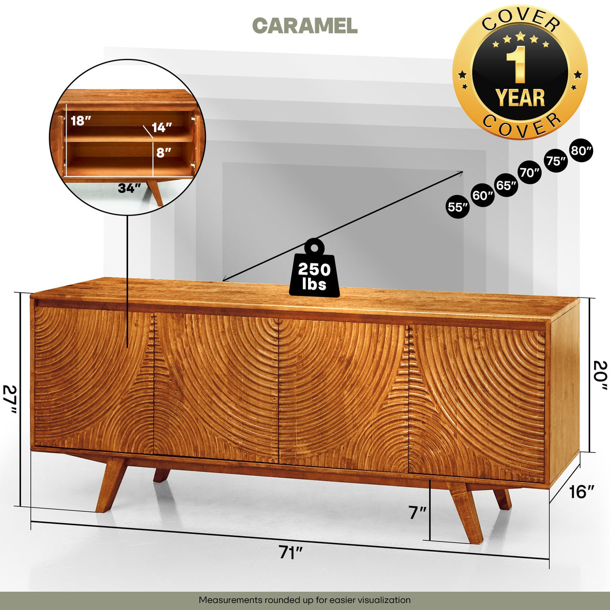 Harmony Solid Wood Media Console