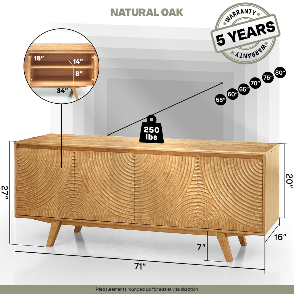 Harmony Solid Wood Media Console