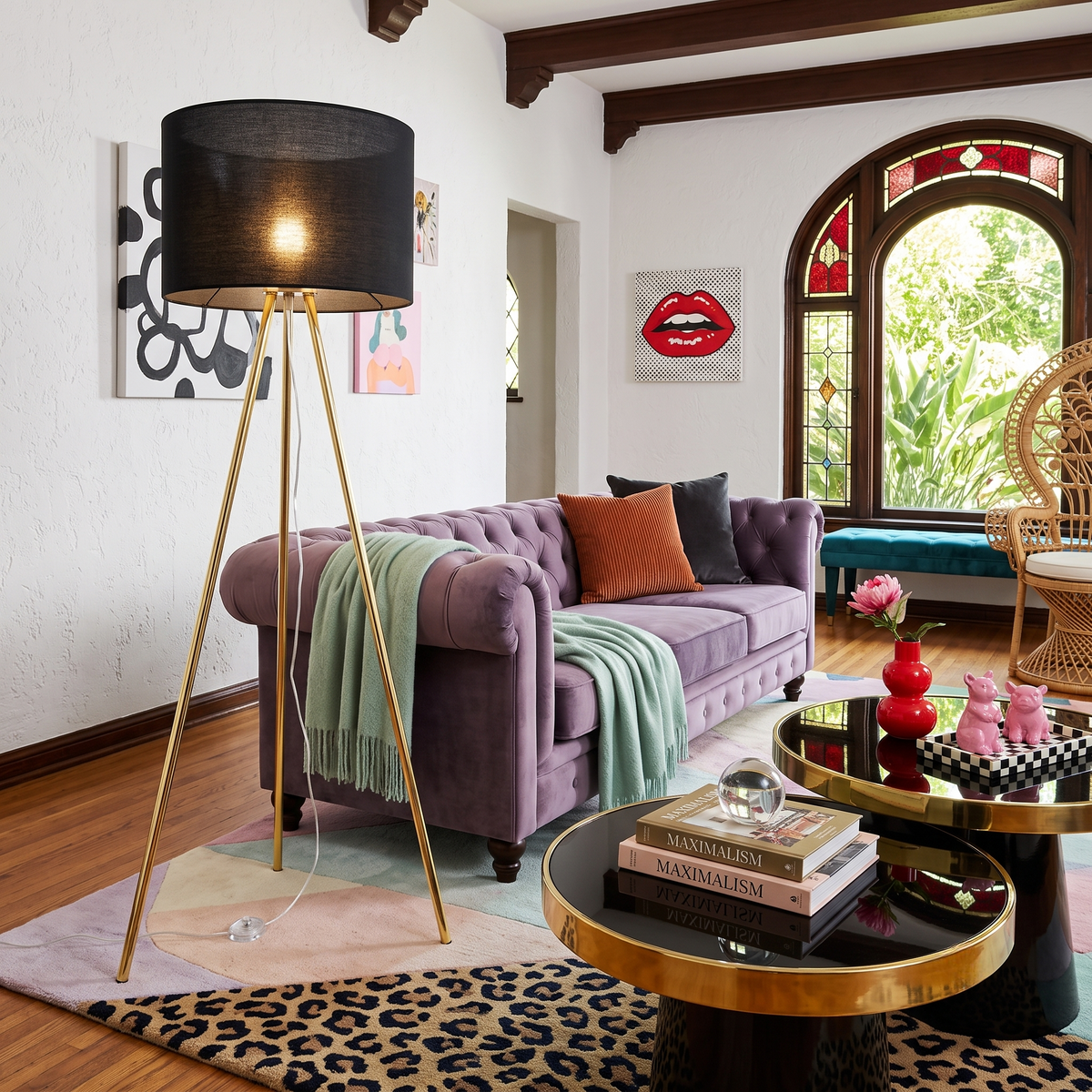 Umberto Black & Gold Floor Lamp — Clearance